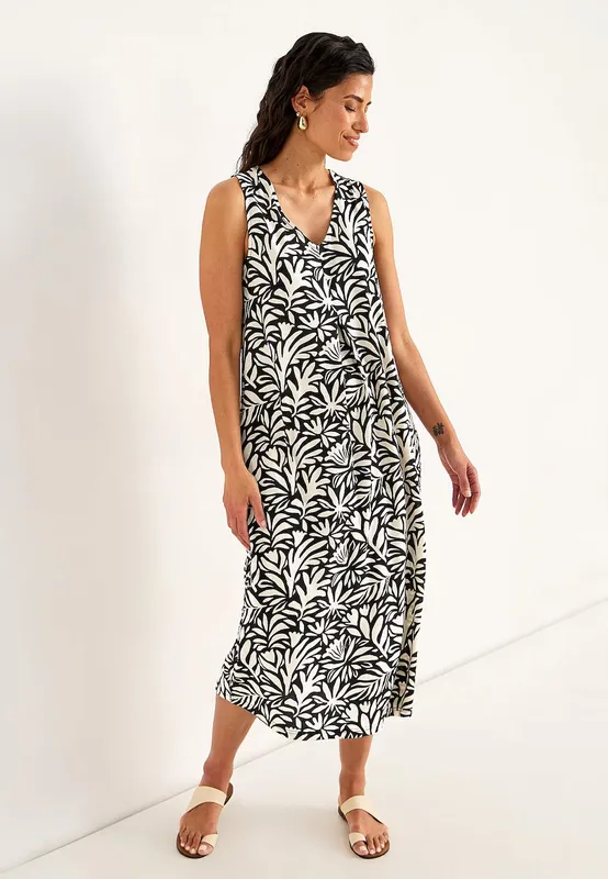 Trikåklänning Med Fickor - Black/Patterned