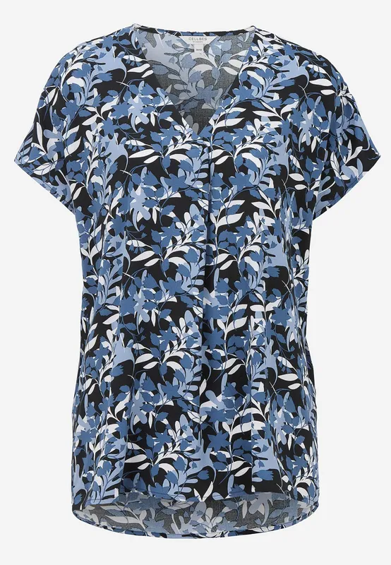 Vävd V-ringad Tunika - Blue/Patterned