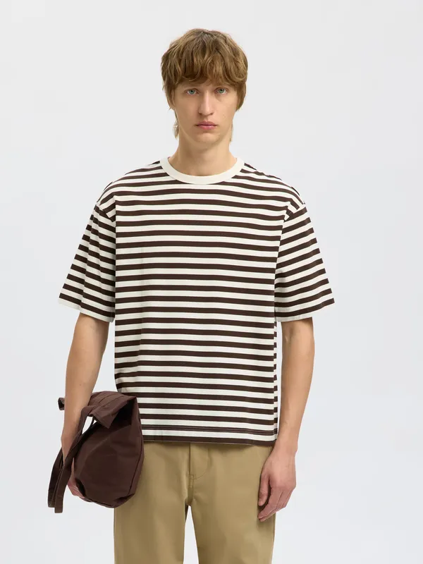 T-shirt Relaxdan Stripe - Demitasse