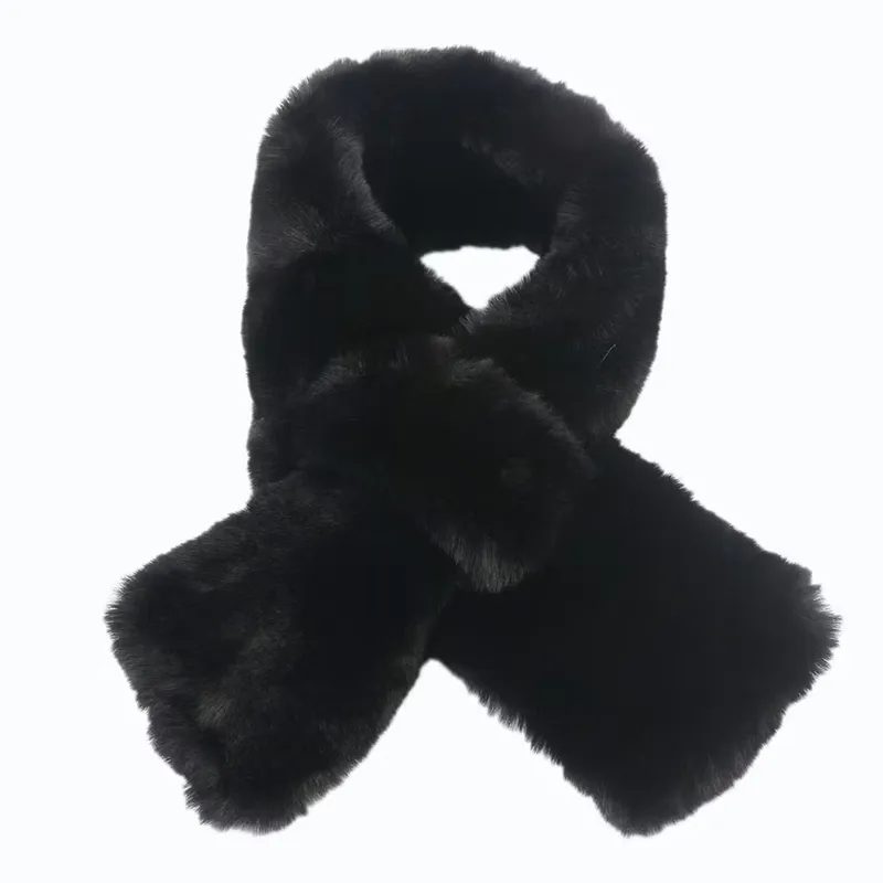 Halsduk Fuskpälsimitation - Svart