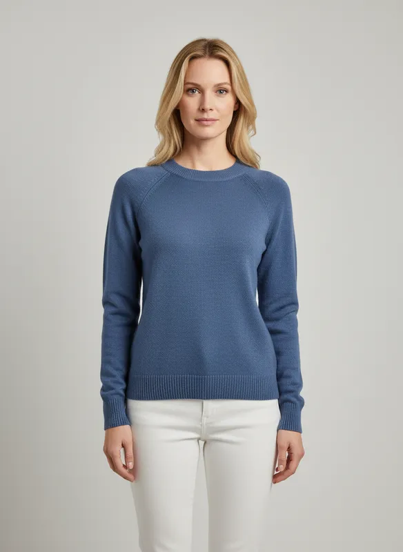 Stickad Tröja - Denim Blue