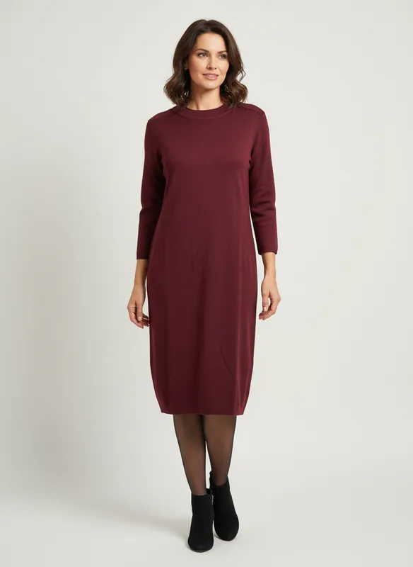 Långärmad Klänning - Wine