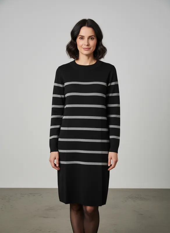 Långärmad Klänning - Black/Grey