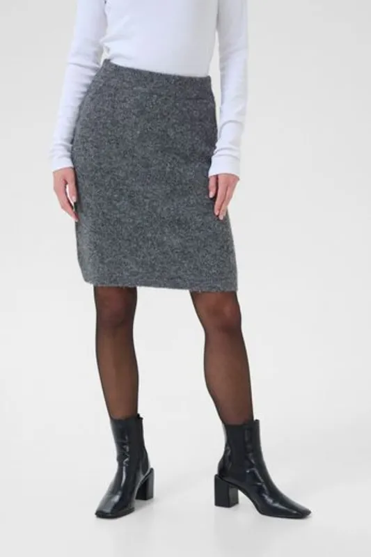 Stickad Kjol - Dark Grey Melange
