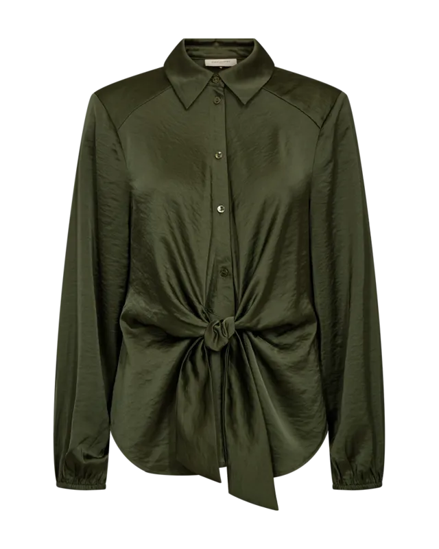 Blus Med Knytdetalj - Kombu Green