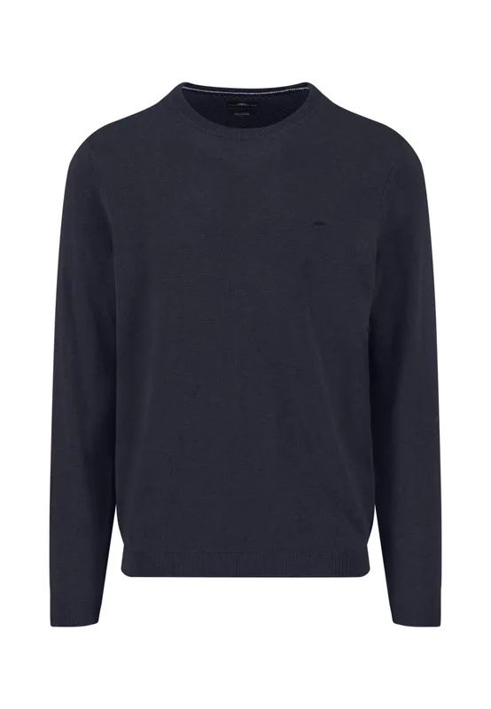 Stickad Tröja Med Rund Hals - Navy