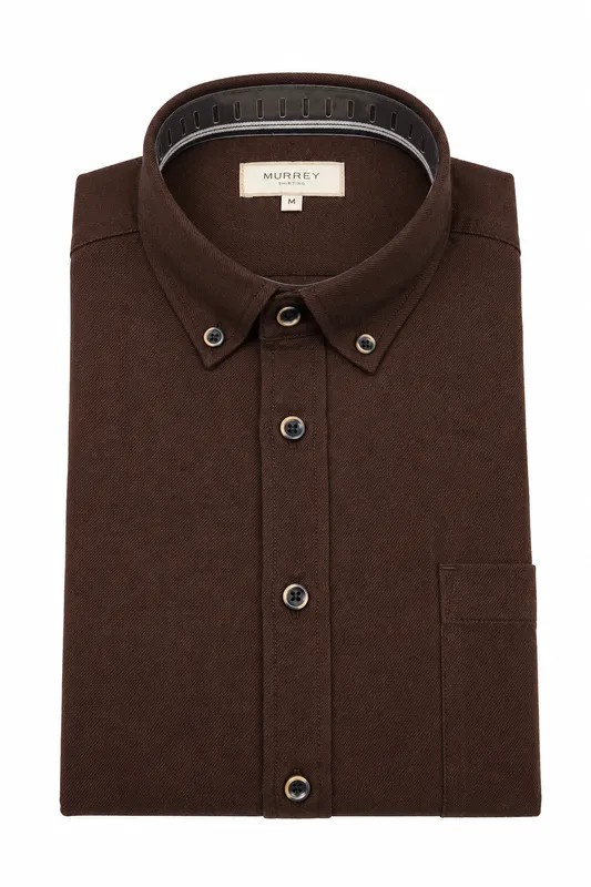 Melange Brushed Shirt - Dk Burgundy Mel