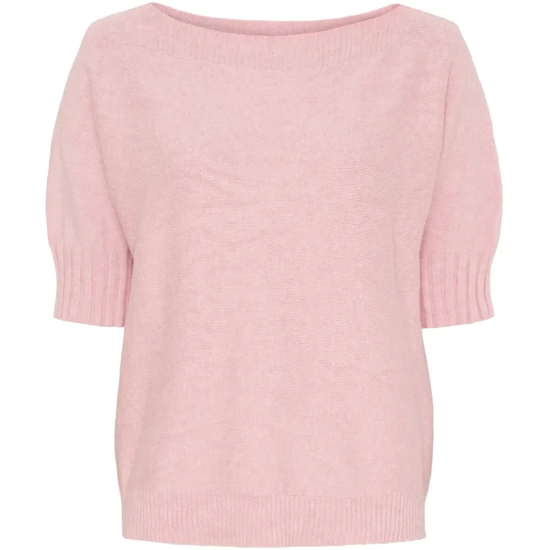 Stickad Tröja - Rosa Melange