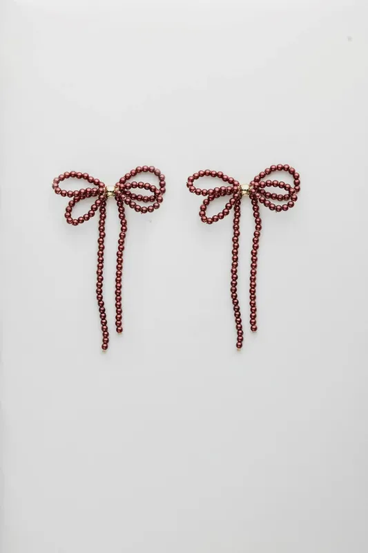 Örhänge Rosett - Burgundy