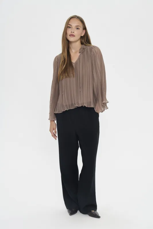 Blus Med Volangärm - Pine Bark