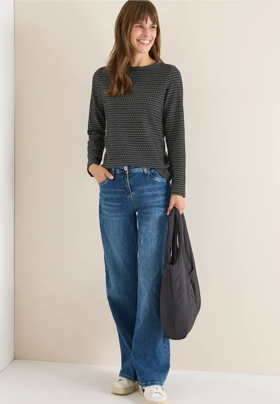 Mönstrad Tröja - Black                         