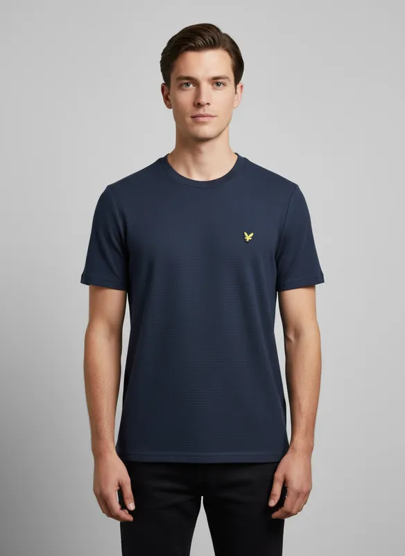 Jacquard Dobby T-shirt - Dark Navy (z271)