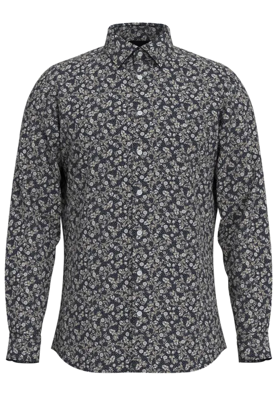 Långärmad Skjorta Slim Fit - Sky Captain Angora Flower