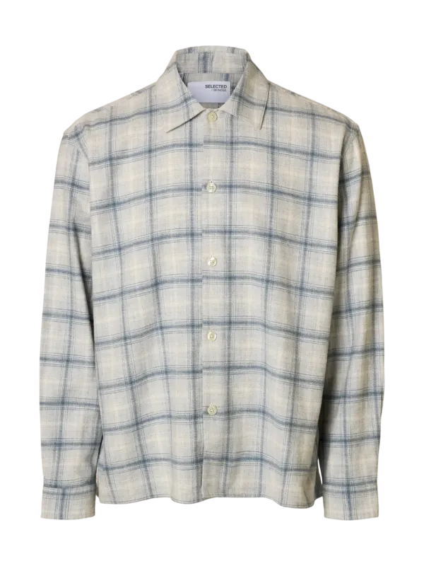 Rlxedwin Check Light Overshirt - Light Grey Melange Multi Checks