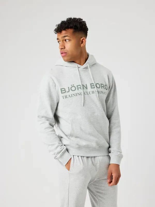 Classic Print Hoodie - Ultra Light Grey Melange
