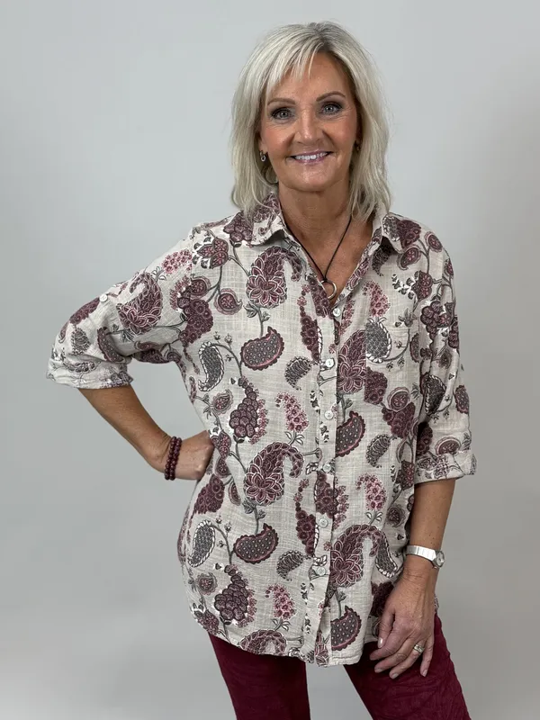 Blus Kelly - Winered