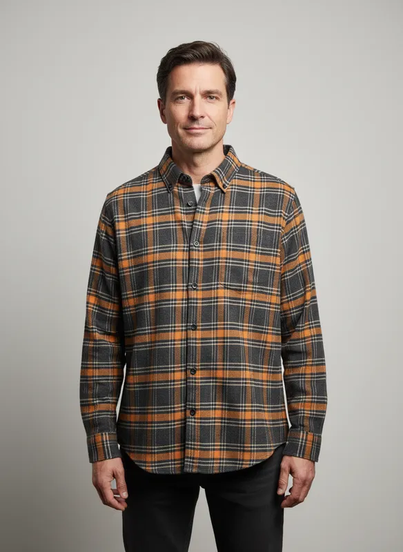 Flanellskjorta - Shadow Grey Mel