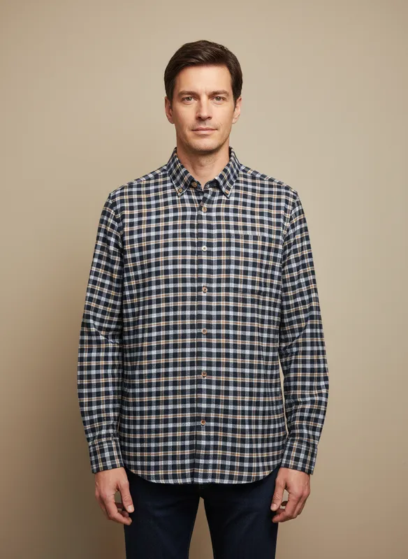 Flanellskjorta - Deep Marine