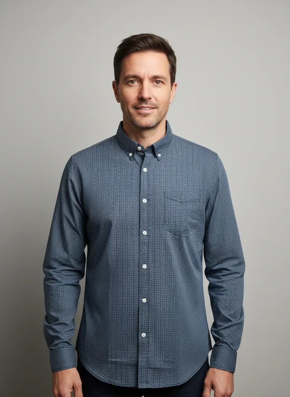 Långärmad Mönstrad Skjorta - Sky Fall