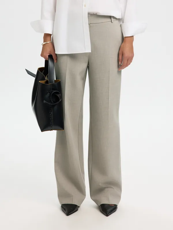 Kostymbyxa Rita Wide Pant  - Island Fossil Melange