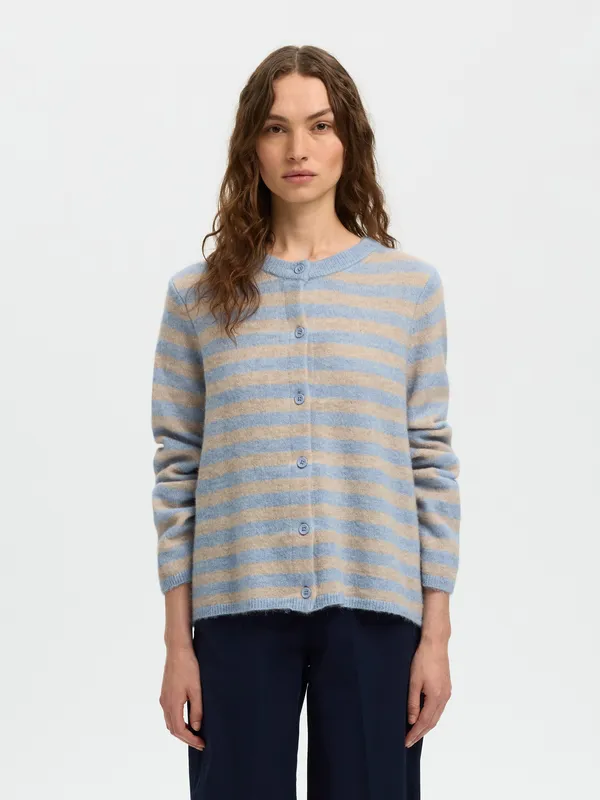 Lulu New Ls Knit Cardigan - Cashmere Blue Birch