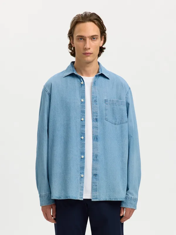Carlo Denim Shirt - Light Blue Denim