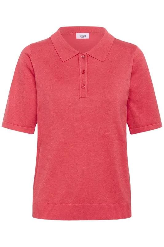 Milasz Polo Ss Pullover - Honeysuckle Melange