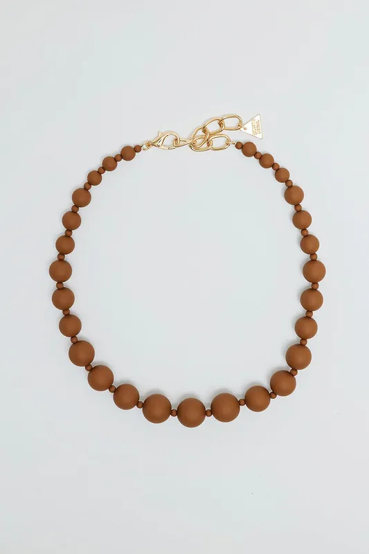 Big Bead Necklace - Cognac