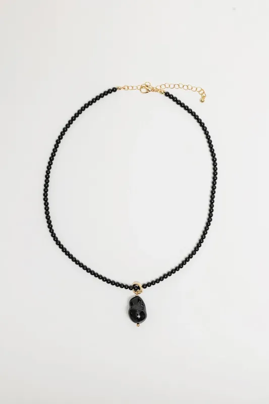 Petite Black Pearl Necklace - Black