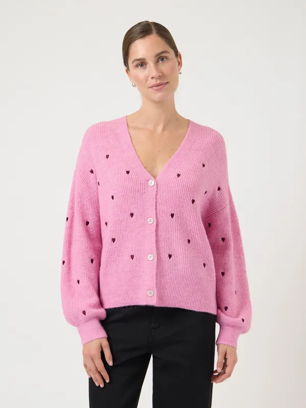 Fleur Ls Knit Cardigan - Begonia Pink
