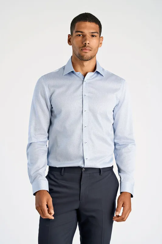 Technical Aop Shirt L/S - Lt Blue