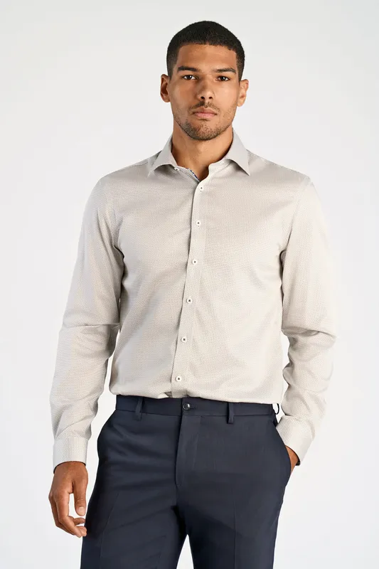 Technical Aop Shirt L/S - Sand