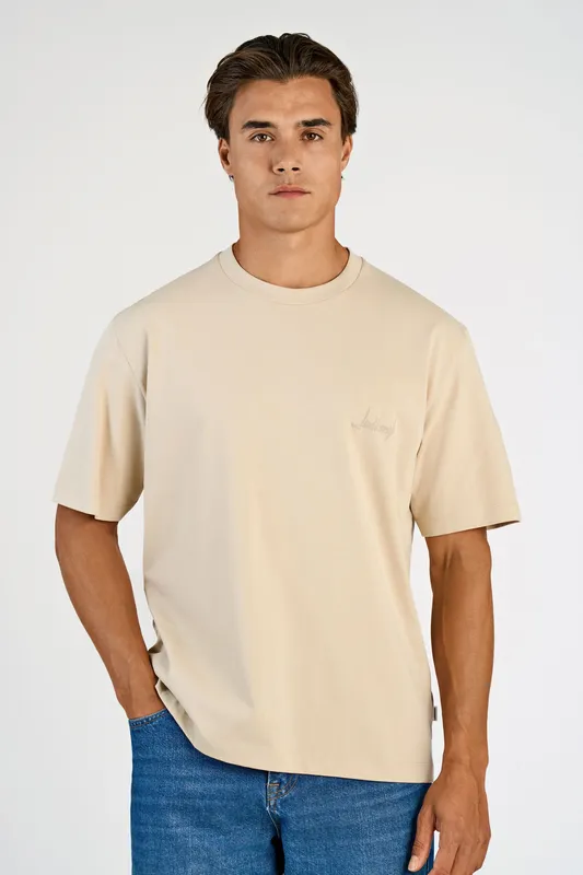Oversized Signature Tee - Lt Grey Stone