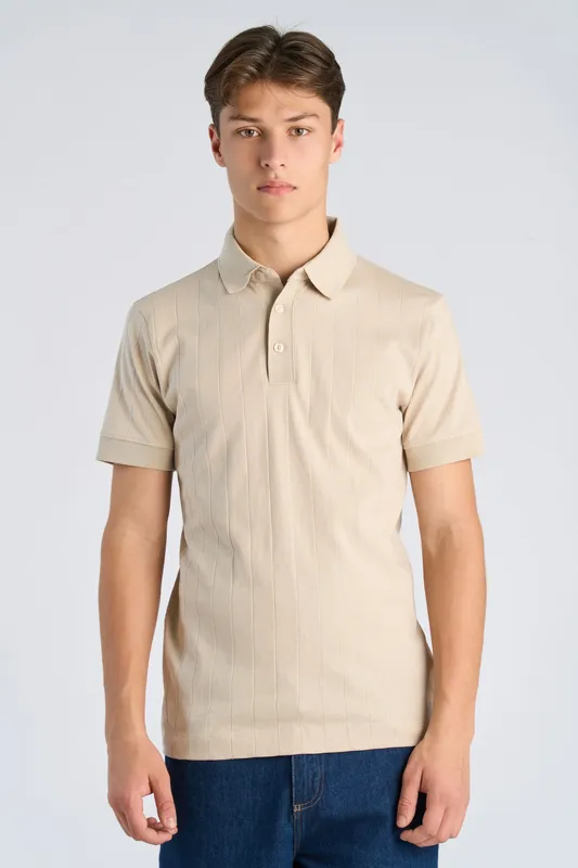 Needle Drop Polo S/S - Lt Stone Grey