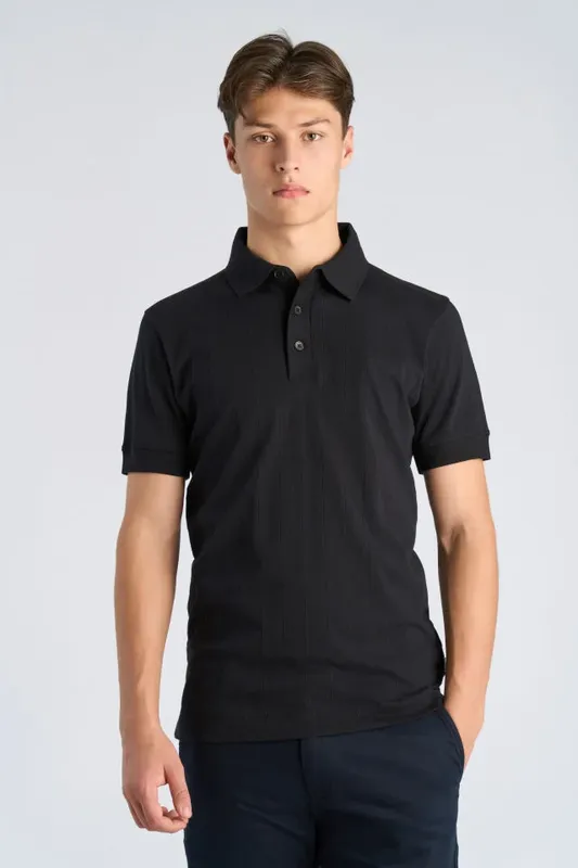 Needle Drop Polo S/S - Dusty Black