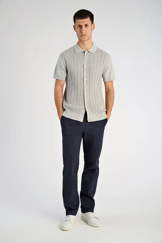 Cable Knitted Cardigan - Grey Mel