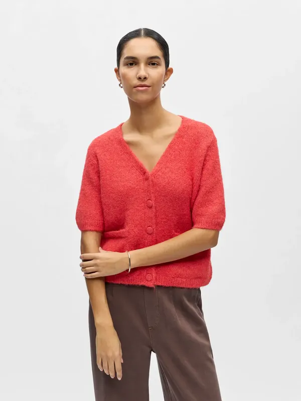 Saggia Knit Cardigan - Poinsettia Melange