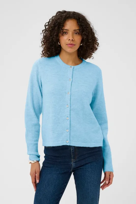 Kaniel Knit Cardigan - Powder Blue Melange
