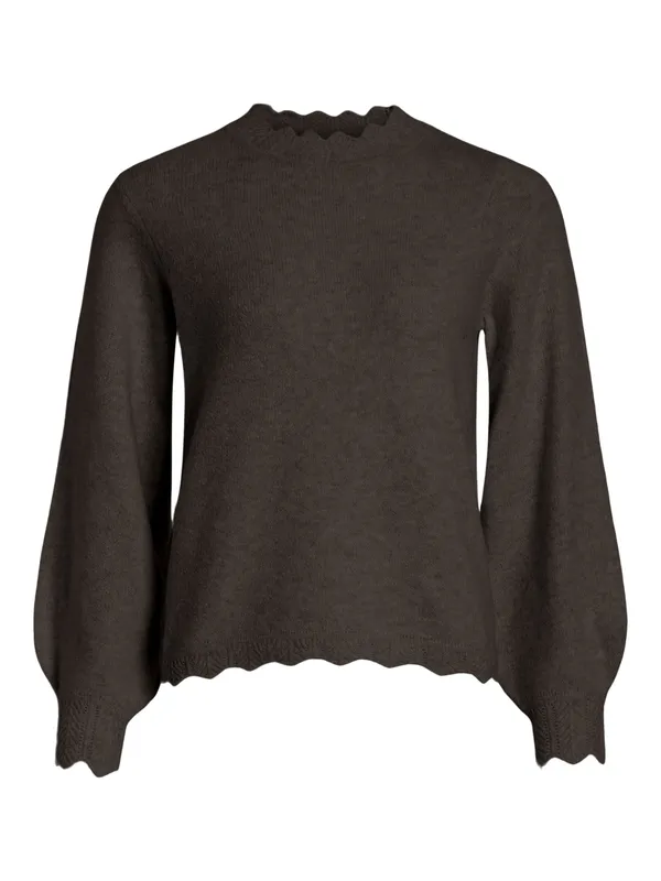 Nikolina Knit Top - Coffee Bean Melange