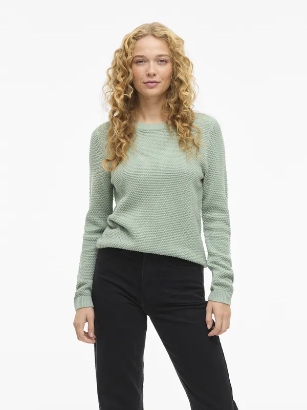 Tröja Vidalo O-neck L/S Knit - Blue Surf