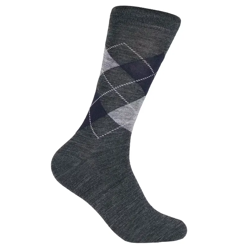 Ullstrumpor Rutmönstrad - Dk Grey