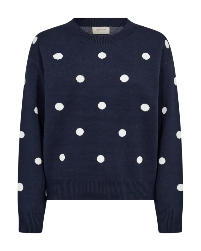 Tröja Flow-pullover - Navy Blazer W. Star Off-white