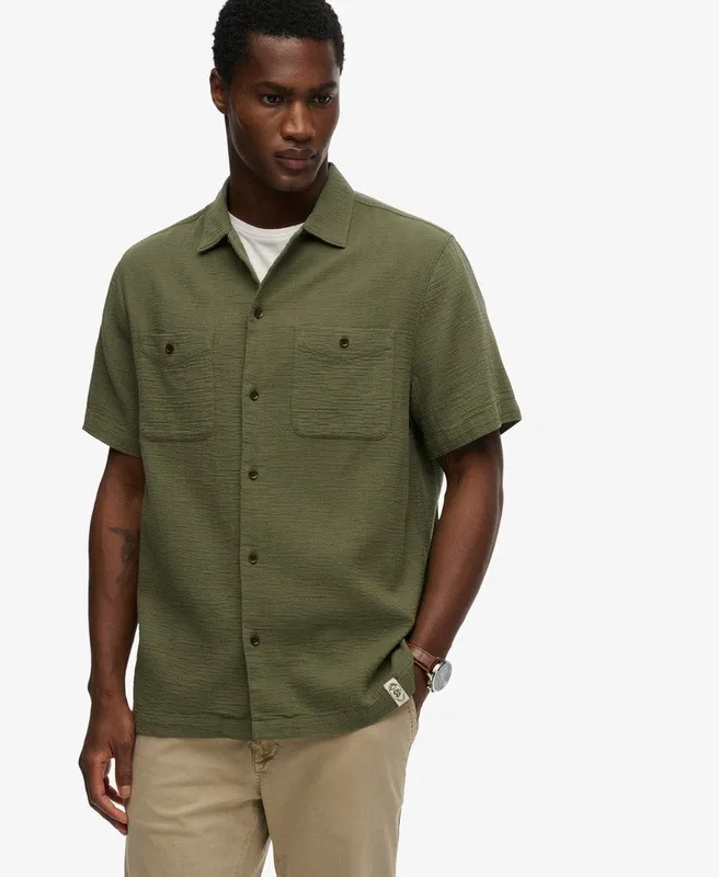 Merchant Textured Shirt - Beetle Green