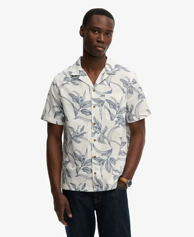 Vintage Loom Shirt - Canna Leaves China Blue