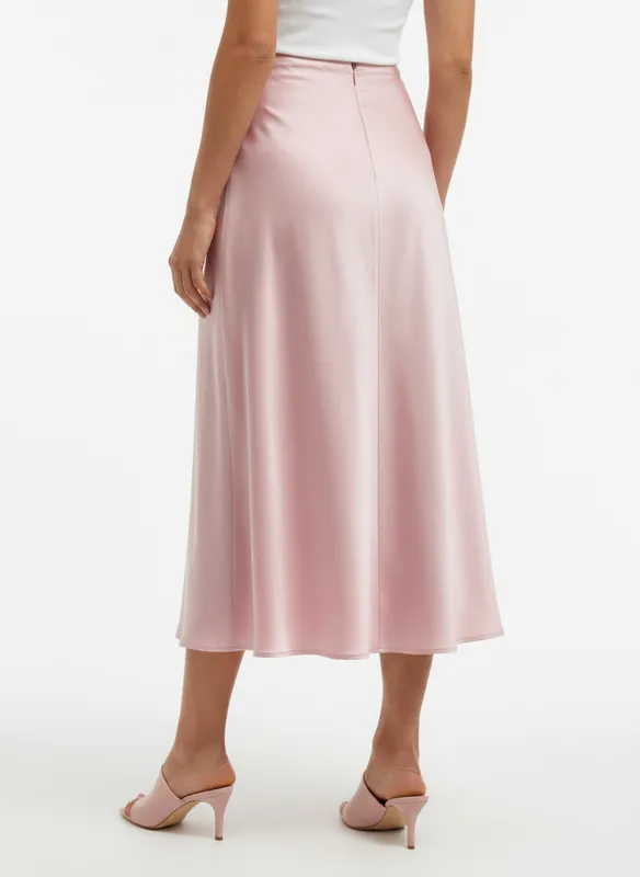 Mingel More Satin Skirt -  Pink 