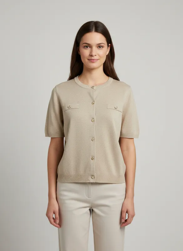 Ladies Cardigan -  Creme 