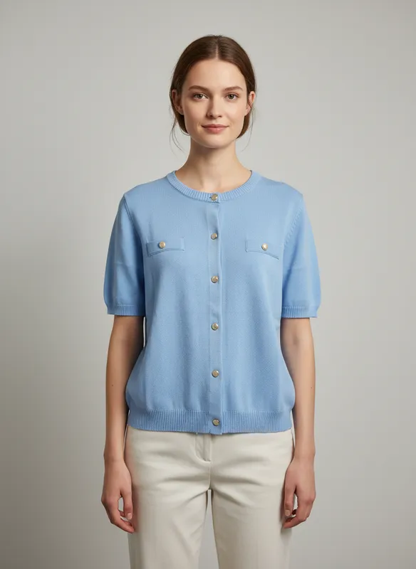 Ladies Cardigan -  Lt Blue 