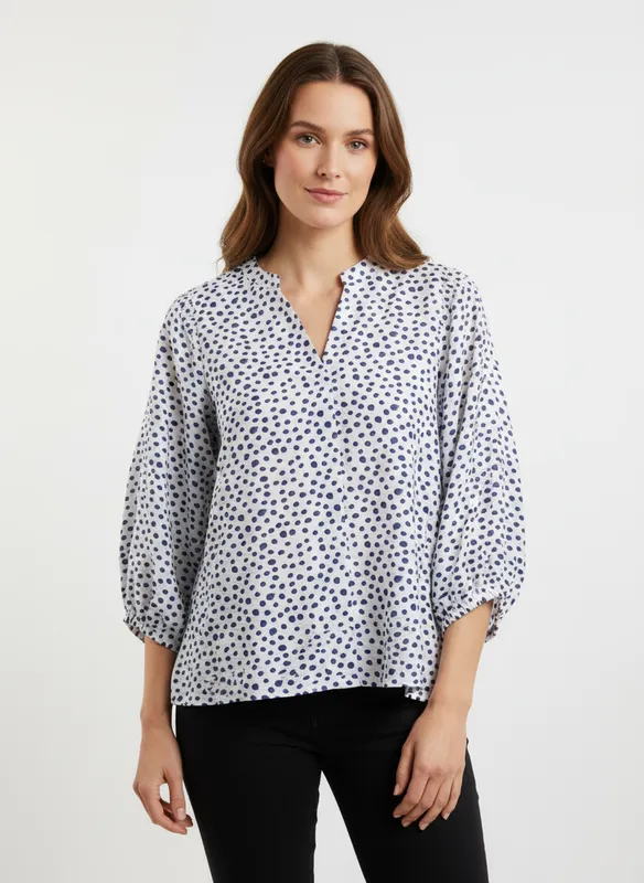 Prickig Blus -  Blue/White 