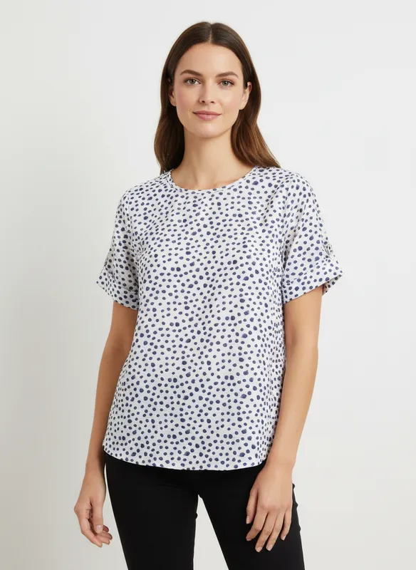 Prickig Top -  Blue/White 