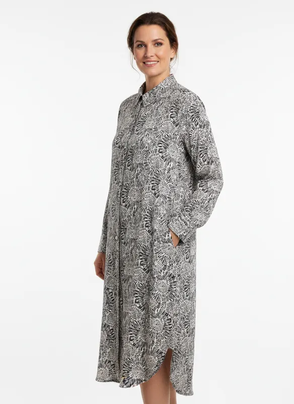 Skjortklänning  -  Blue/Creme 